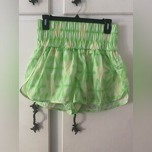 FP Movement by Free People Lime Patterned High Waist Shorts